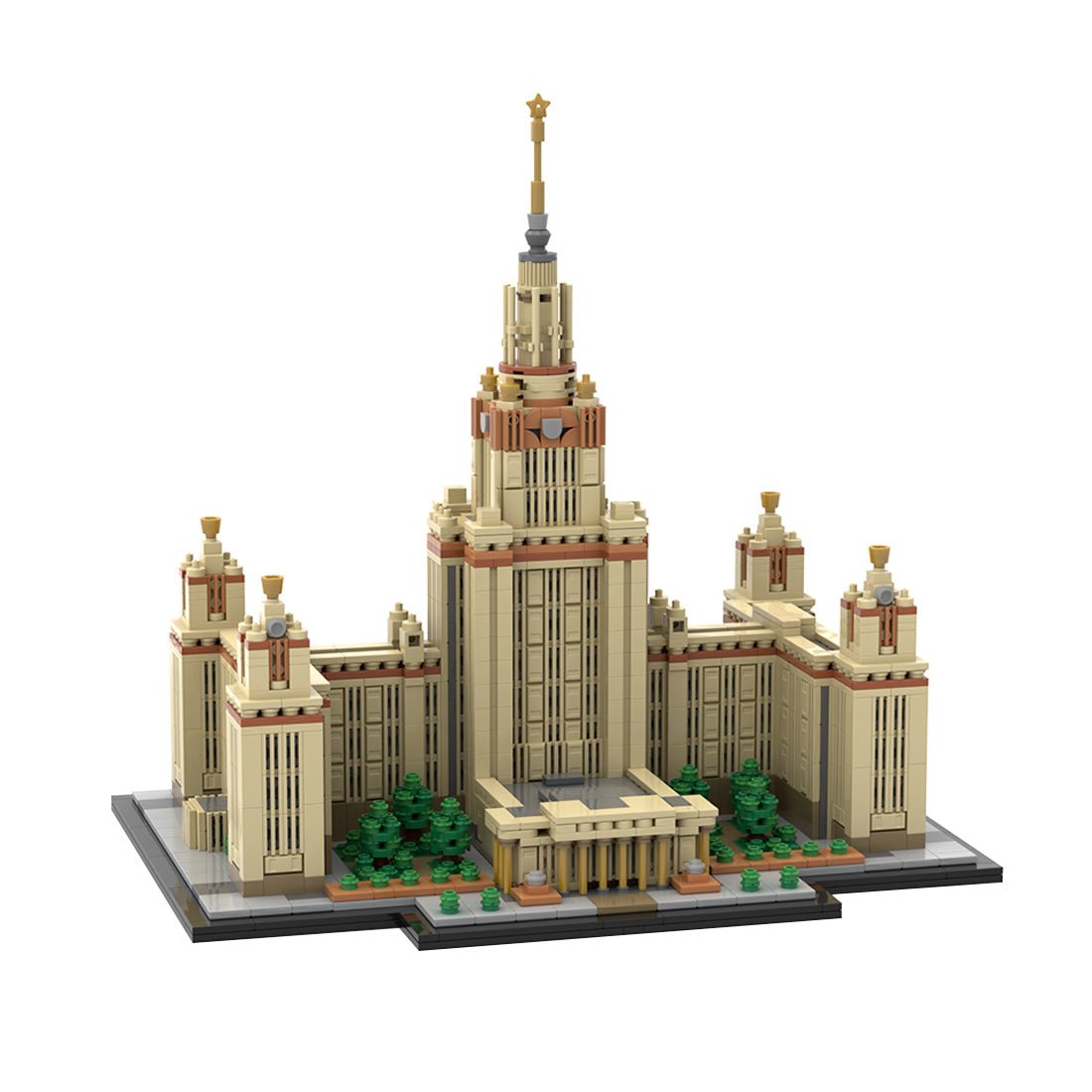 MOC - 203389 Moscow State University 1:800 Scale (M. V. Lomonosov University) Building Blocks - LesDiy