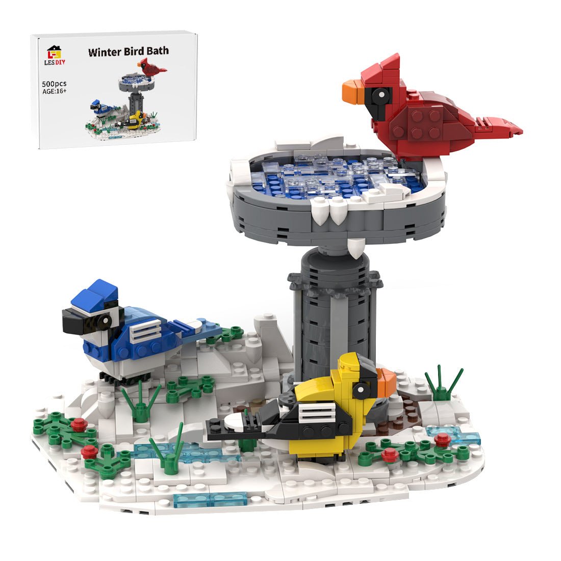 MOC - 203446 Winter Bird Bath Building Blocks - LesDiy - Building Blocks