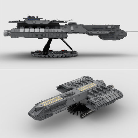 MOC - 35381 USS Daedalus Sci - fi Battleship - LesDiy - Locomotive