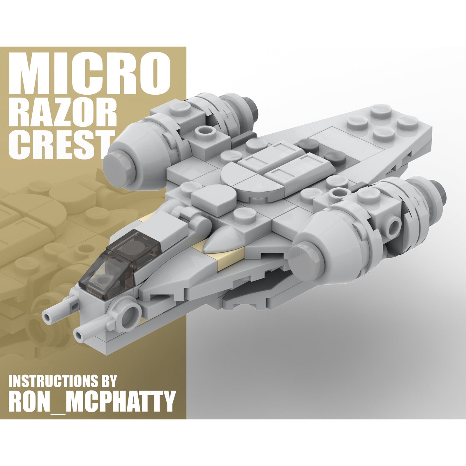 MOC - 38715 Micro Razor Crest Spaceship Model - LesDiy