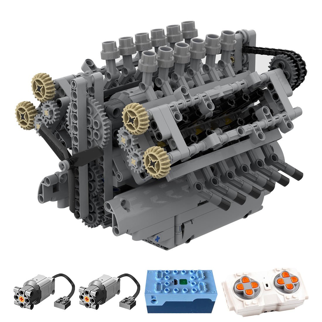 MOC - 40128 V12 Engine with Gearbox - LesDiy