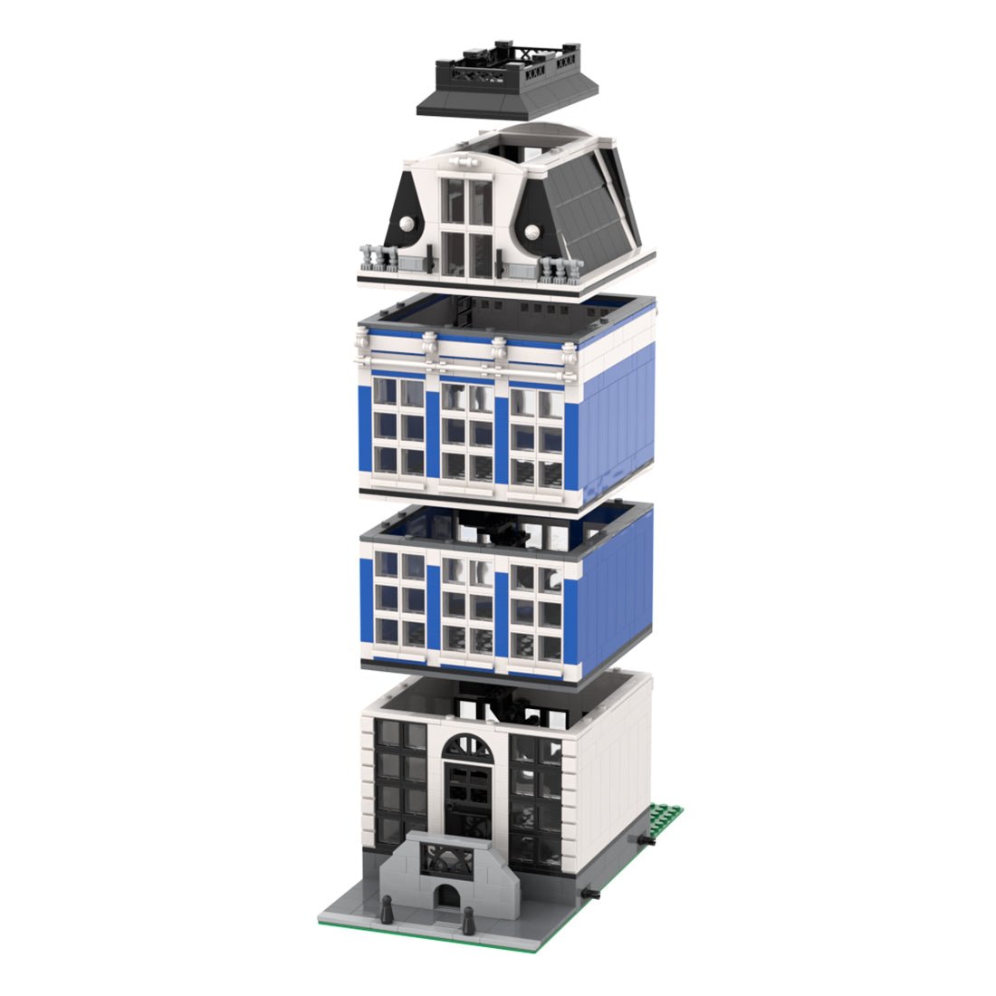 MOC - 48643 Amsterdam Canal House Nr 3 Modular Building - LesDiy - 