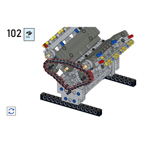 MOC - 54607 Crossplane V8 with Natural Aspiration & Removable Covers - LesDiy