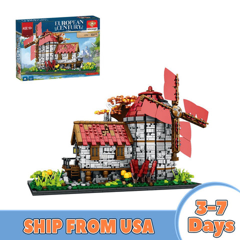 MOC - 58912 Mocsage Dutch Windmills Medieval Countryside Model (US Warehouse) - LesDiy - 