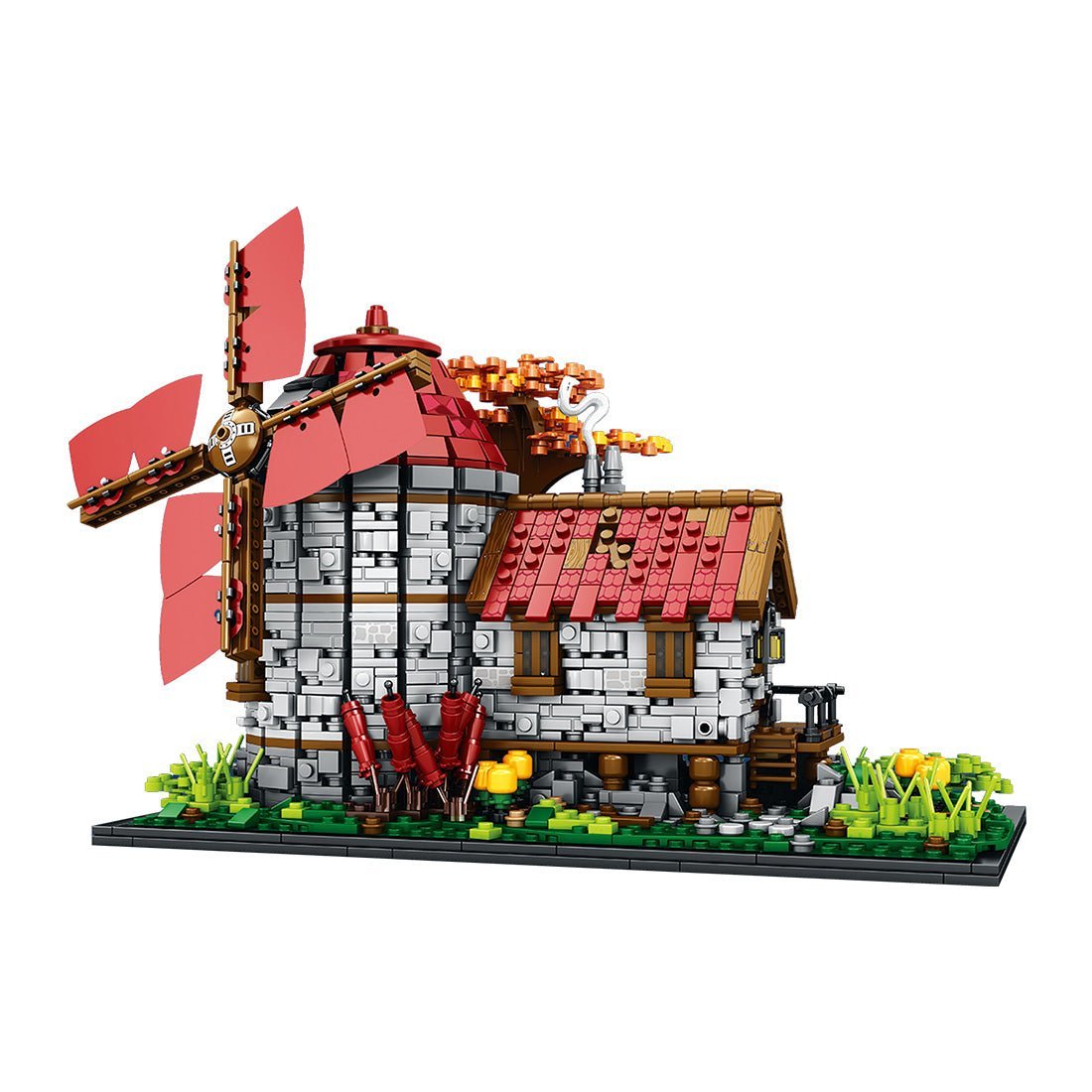 MOC - 58912 Mocsage Dutch Windmills Medieval Countryside Model (US Warehouse) - LesDiy