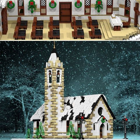 MOC - 6195 Winter Village Church Model - LesDiy