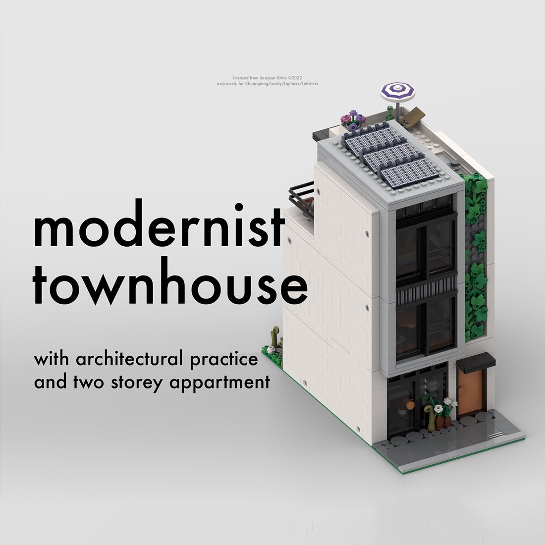 MOC - 74302 Modernist Townhouse Building Blocks - LesDiy