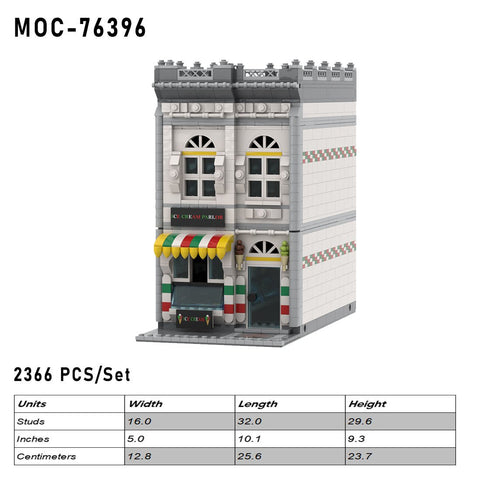 MOC - 76396 Ice Cream Parlor Building Blocks - LesDiy