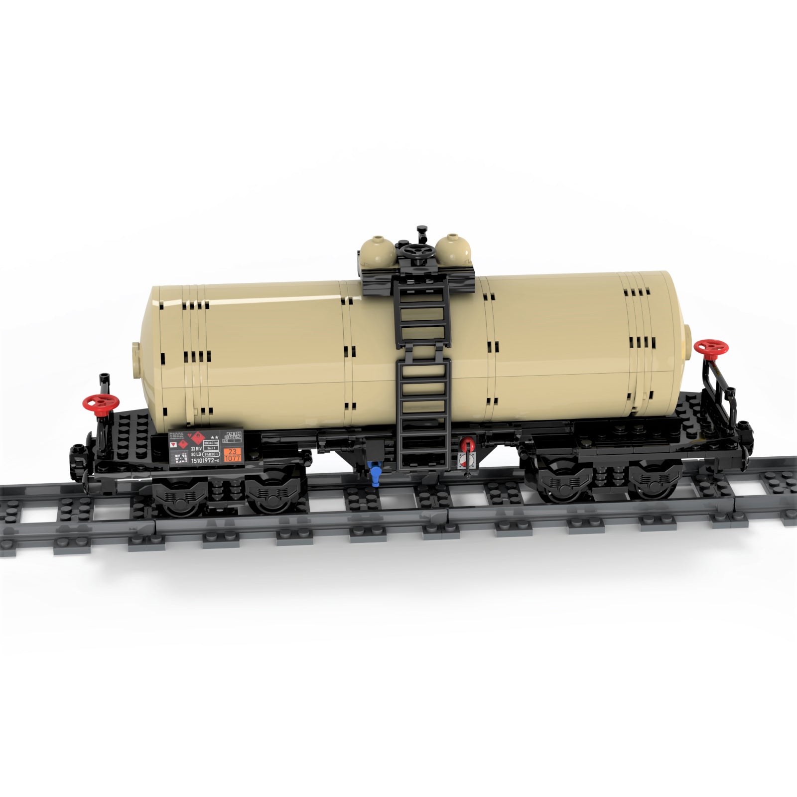 MOC - 81220 Locomotive Four - Axle Oil Tanker for Lego - LesDiy