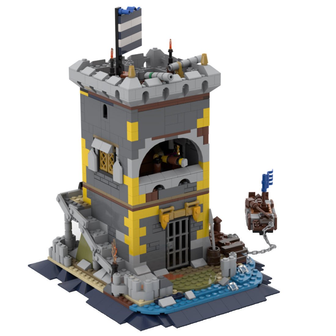 MOC - 85265 Medieval Pirate Fortress Building Blocks - LesDiy