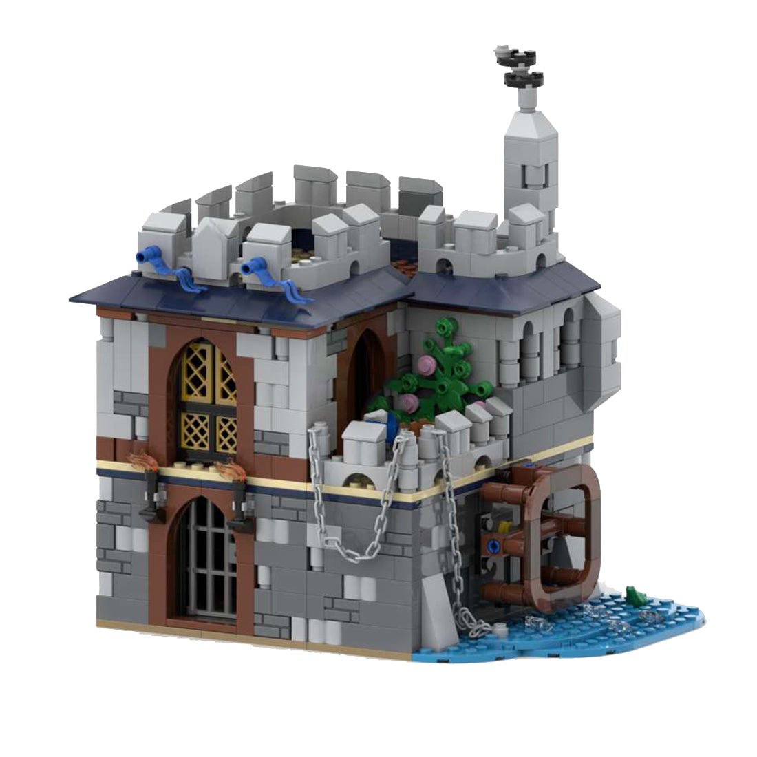 MOC - 88562 Medieval Street Scene Waterwheel fot Lego - LesDiy