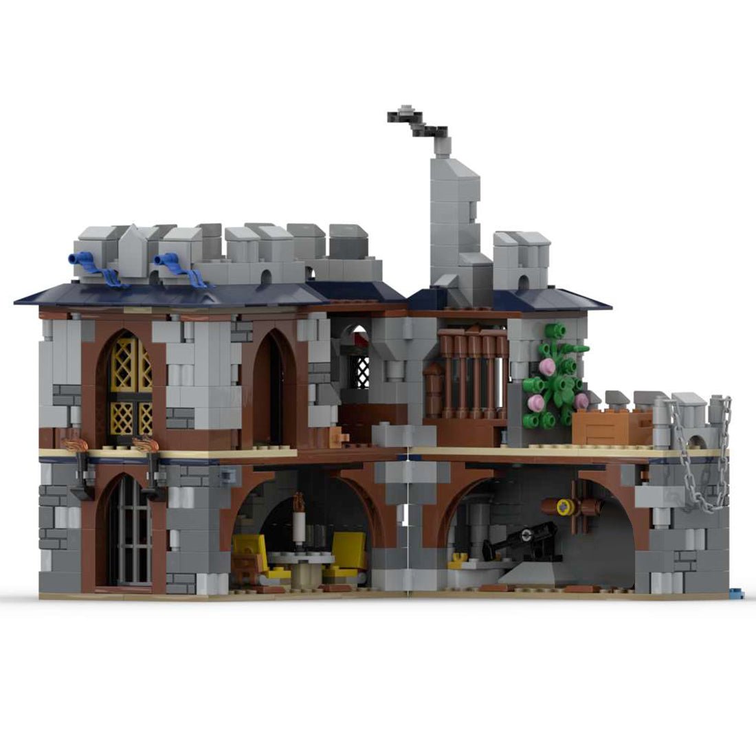 MOC - 88562 Medieval Street Scene Waterwheel fot Lego - LesDiy