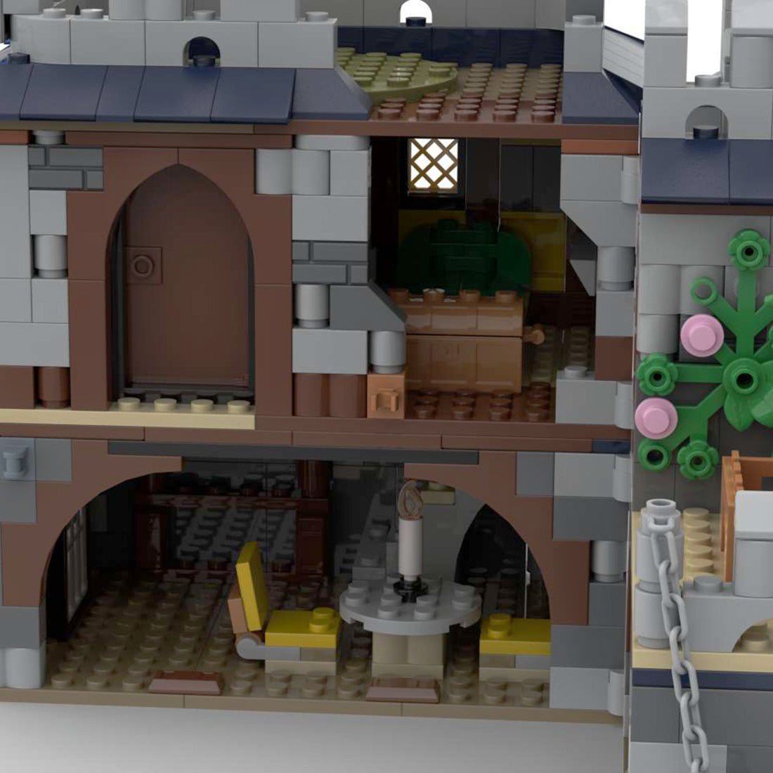 MOC - 88562 Medieval Street Scene Waterwheel fot Lego - LesDiy