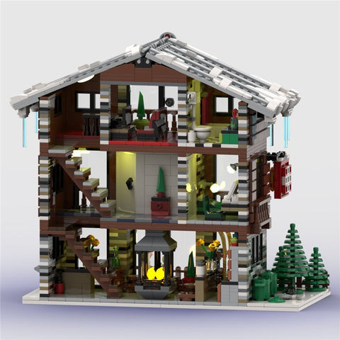 MOC - 91029 Winter Village Swiss Restaurant and Hotel - LesDiy - MOC