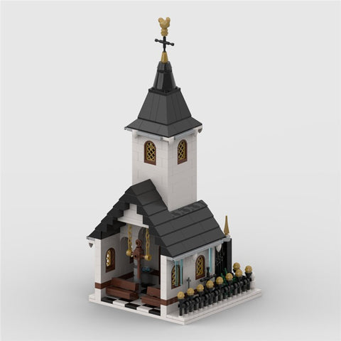 MOC - 91182 Winter Village Small Church - LesDiy