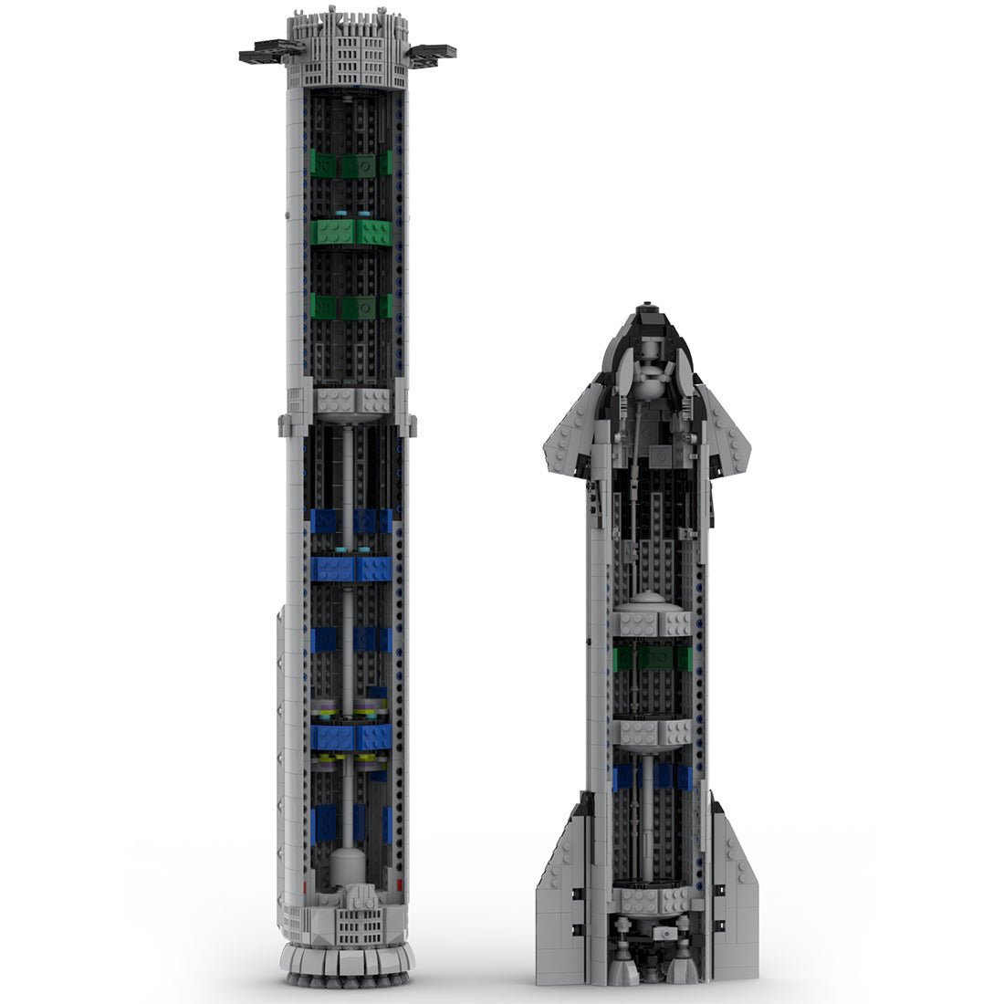 MOC - 94616+MOC - 149685 Starship rocket and Booster Building Blocks - LesDiy - Building Blocks