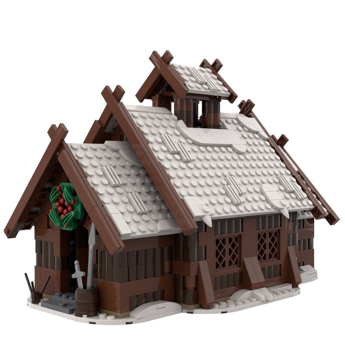 MOC - 96080 Winter Viking Mead Hall Building Blocks - LesDiy