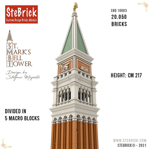 MOC - 99638 1/50 St - Mark's Bell Tower Building Blocks - LesDiy