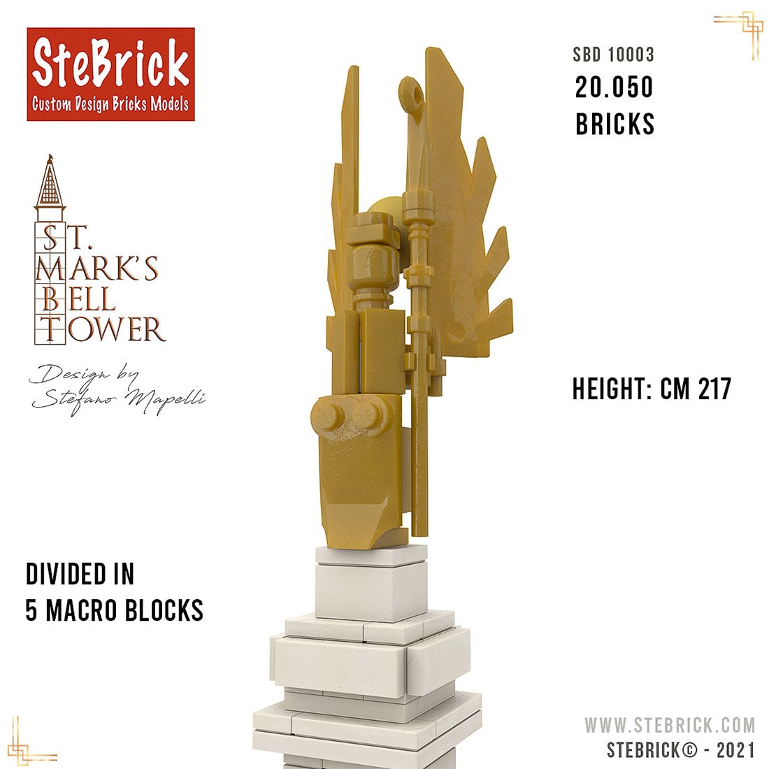 MOC - 99638 1/50 St - Mark's Bell Tower Building Blocks - LesDiy