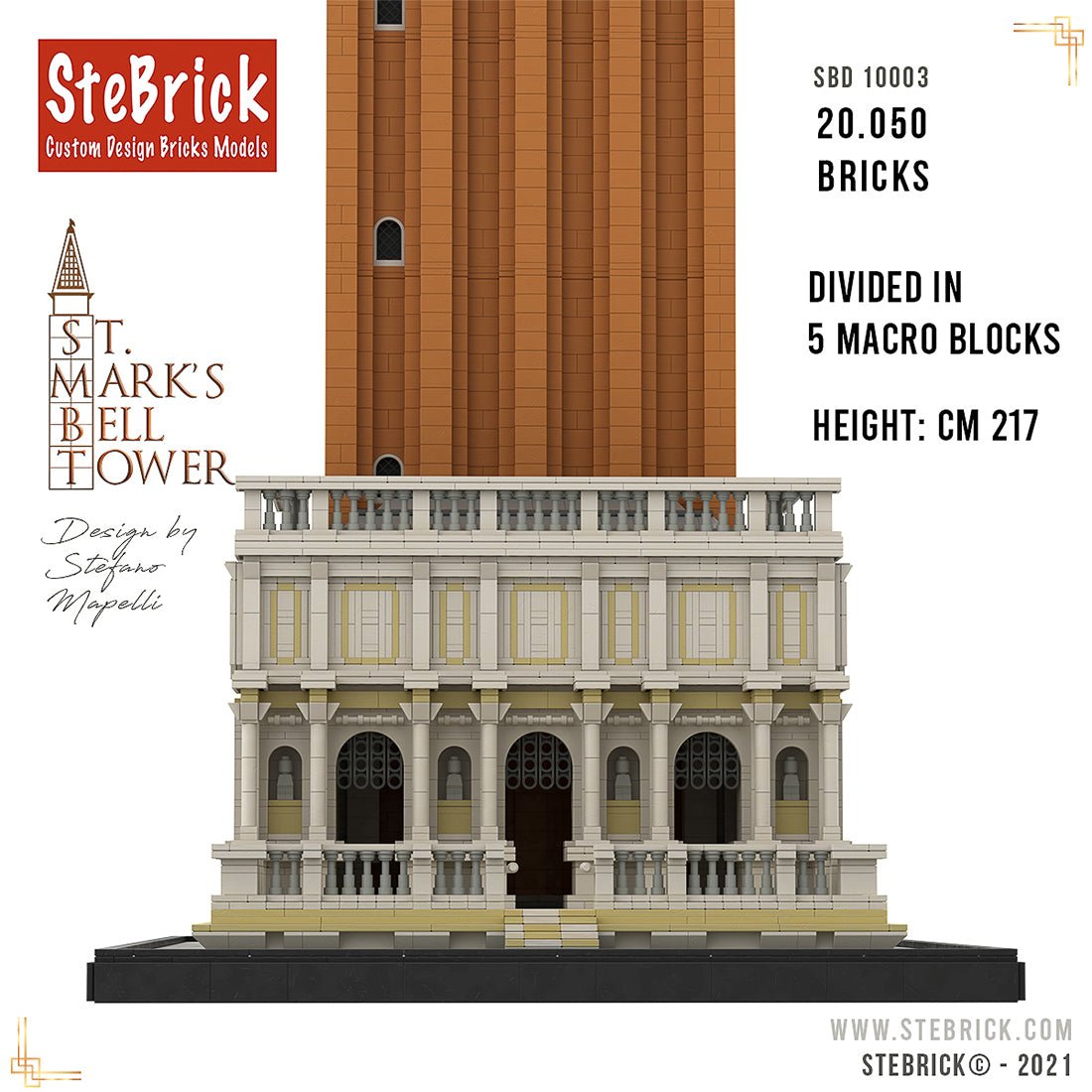 MOC - 99638 1/50 St - Mark's Bell Tower Building Blocks - LesDiy