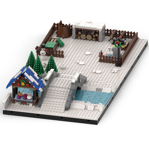 MOC Large Winter Village Christmas Square - LesDiy