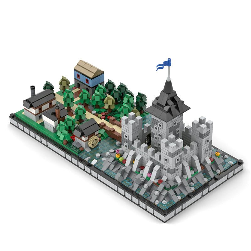 MOC Microscale Castle Village Diorama - LesDiy