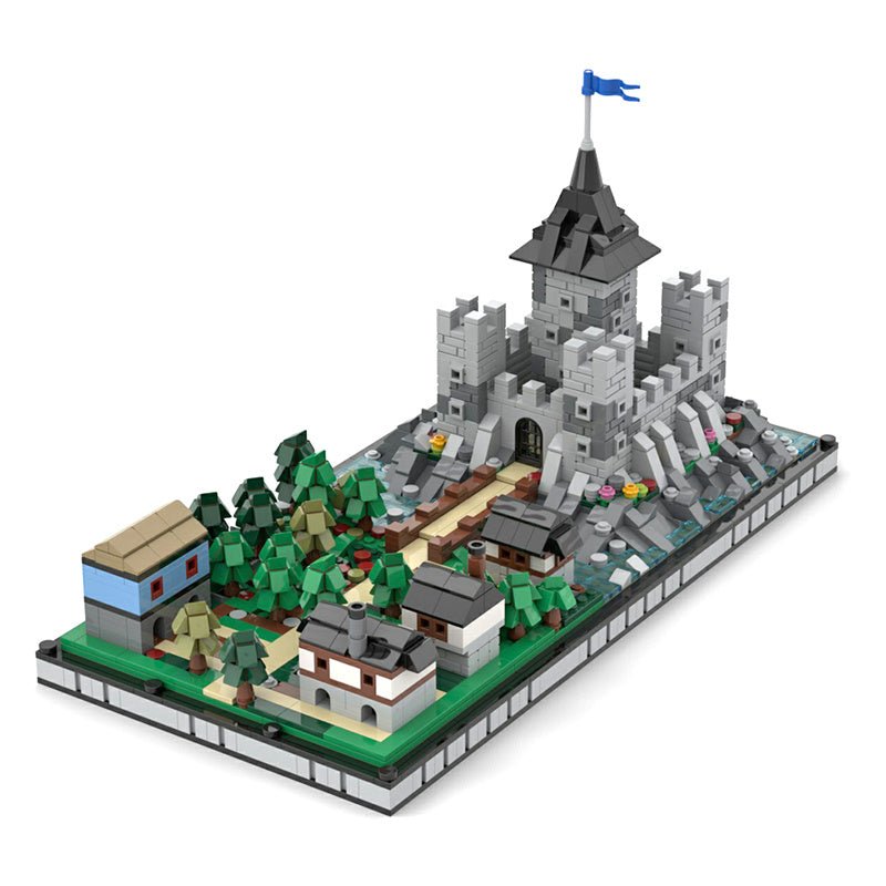 MOC Microscale Castle Village Diorama - LesDiy