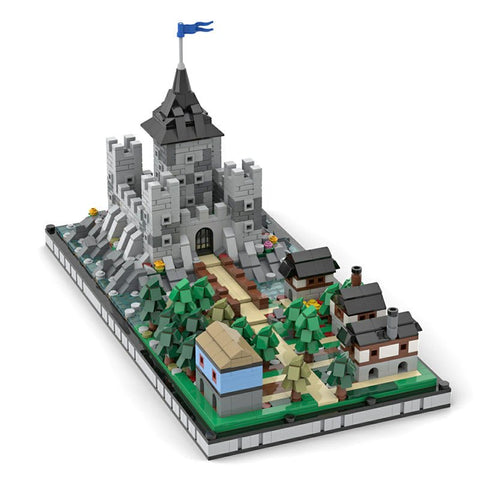 MOC Microscale Castle Village Diorama - LesDiy