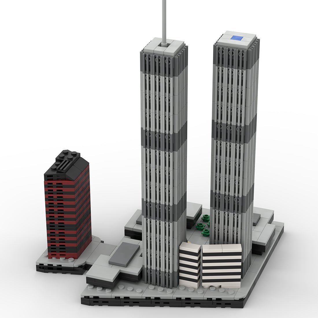 Mocsage 1/2000 Scale World Trade Center (1973 - 2001) Micro Parts Building Blocks Set (US Warehouse) - LesDiy