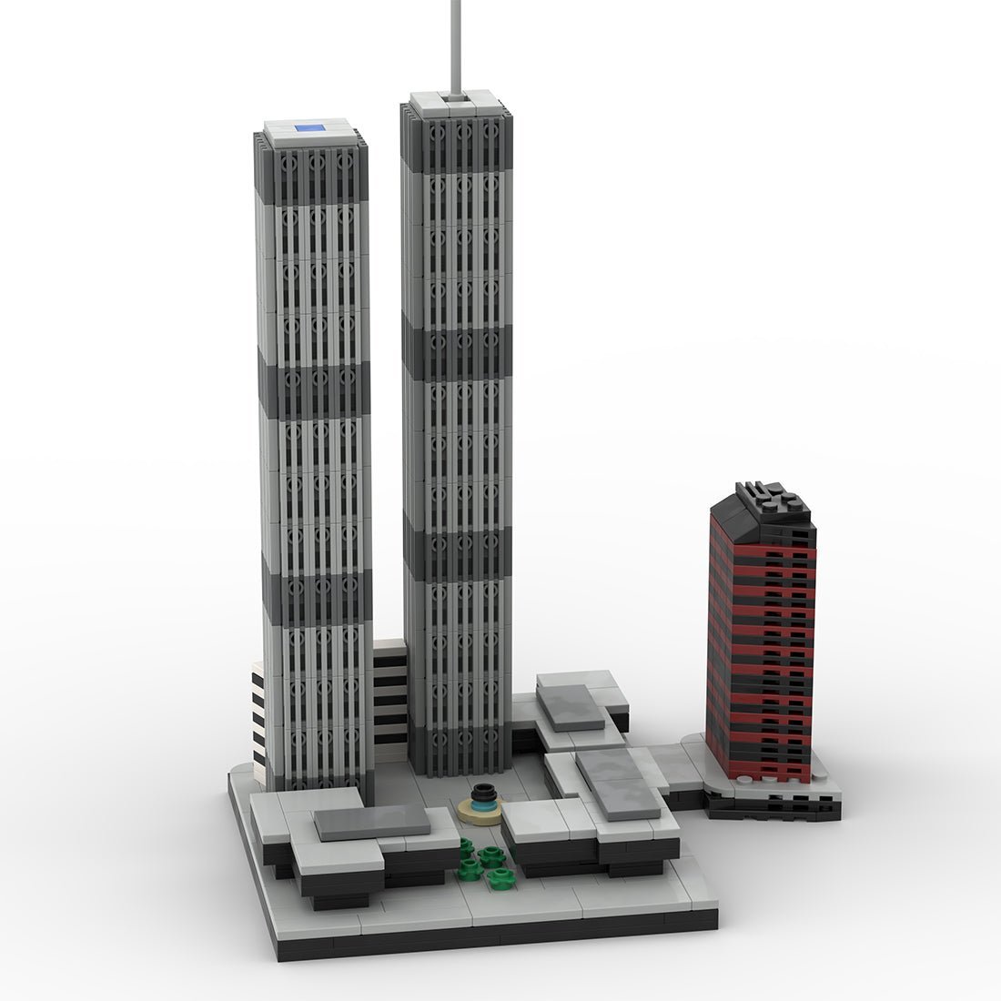 Mocsage 1/2000 Scale World Trade Center (1973 - 2001) Micro Parts Building Blocks Set (US Warehouse) - LesDiy