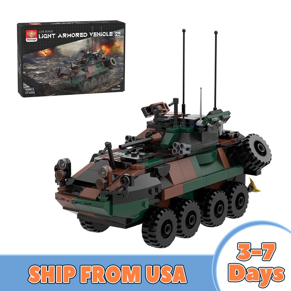 Mocsage  MOC - 126469 DIY Assembly LAV - 25 Infantry Fighting Vehicle (US Warehouse) - LesDiy - Building Blocks