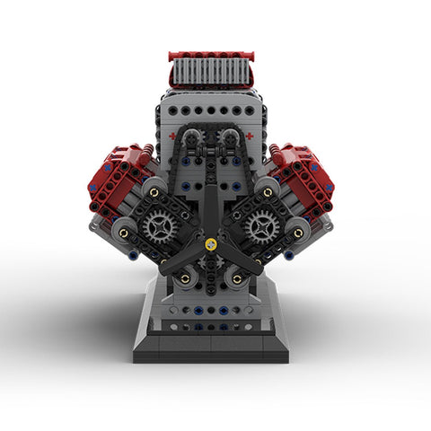 Mocsage MOC - 171732 Crossplane V8 with Supercharger & removable Cover - LesDiy