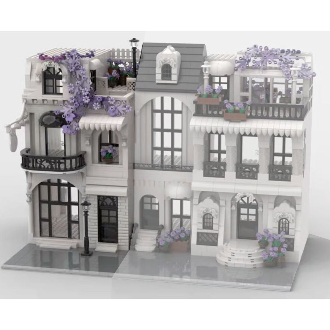 Technic Architecture Flower White European Street for Lego - LesDiy