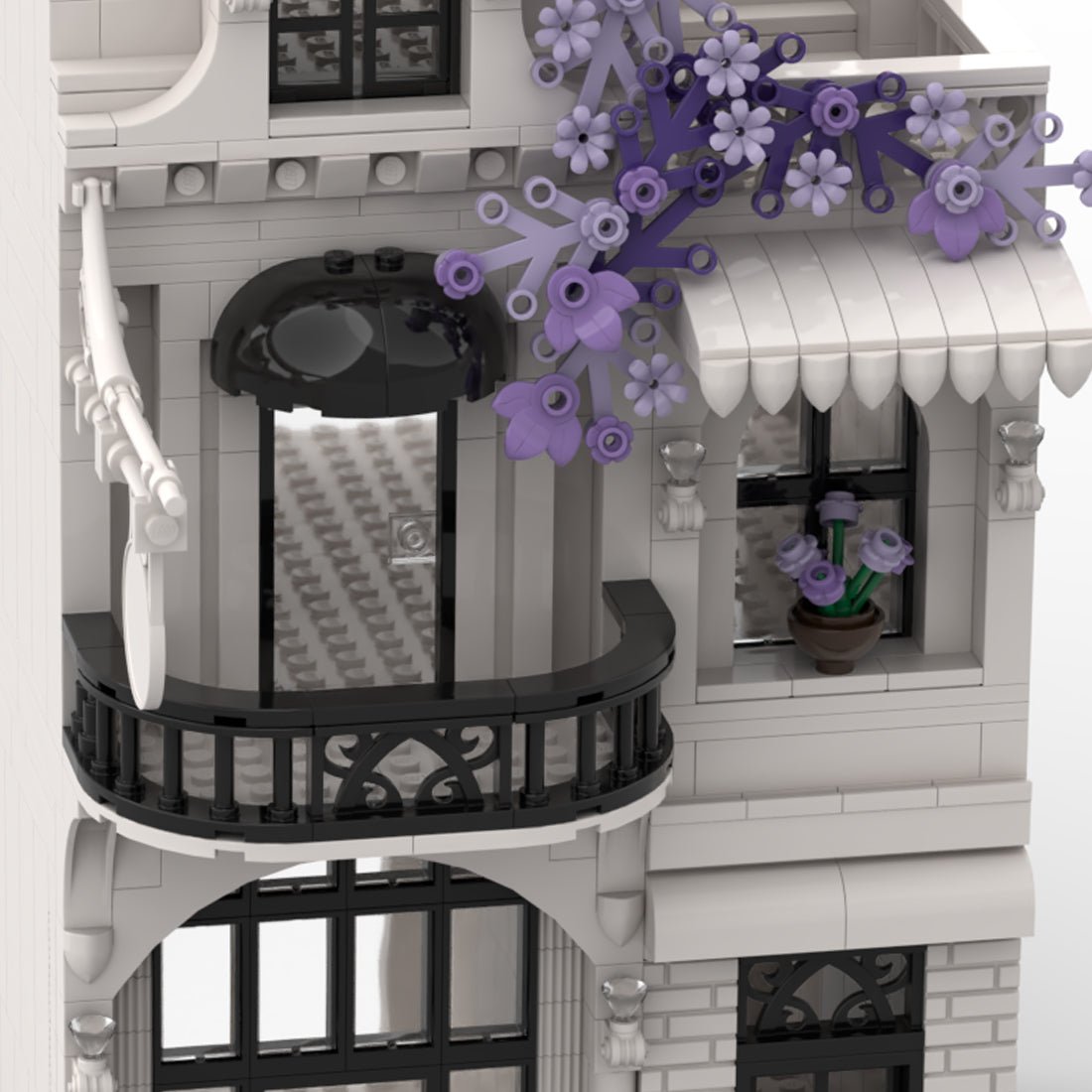 Technic Architecture Flower White European Street for Lego - LesDiy