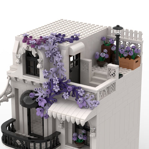 Technic Architecture Flower White European Street for Lego - LesDiy