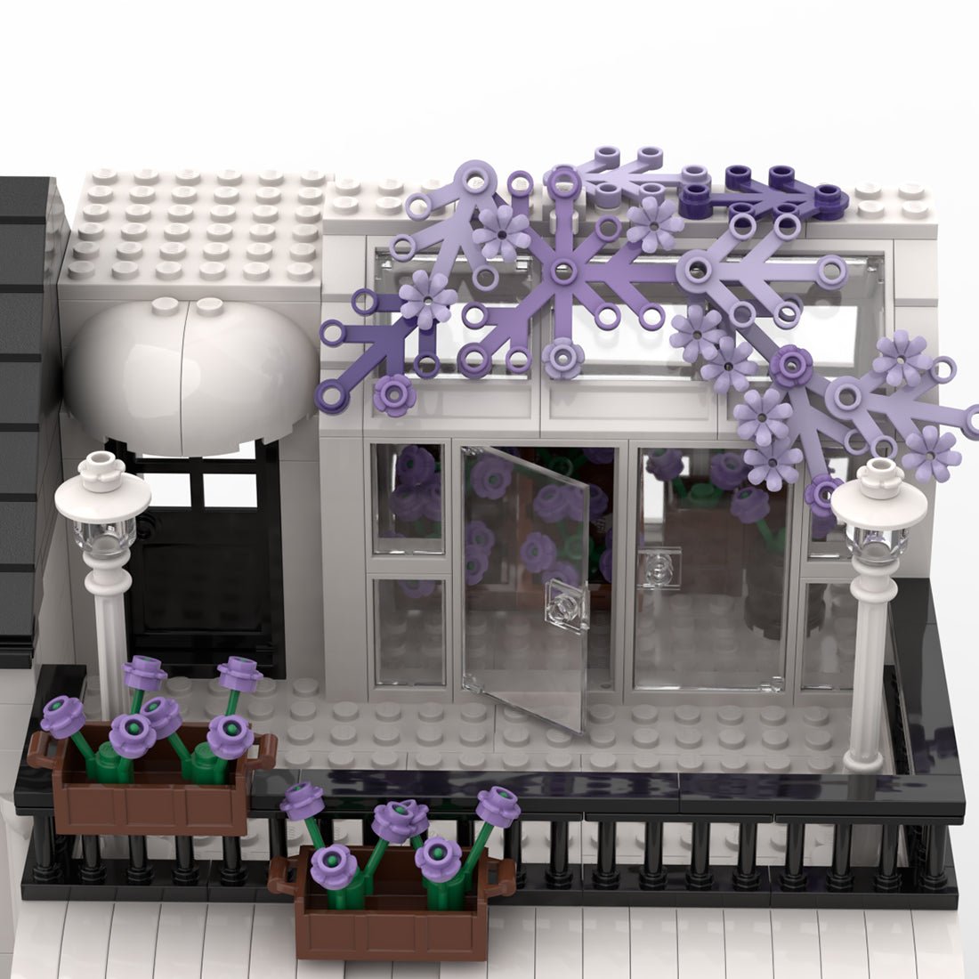 Technic Architecture Flower White European Street for Lego - LesDiy