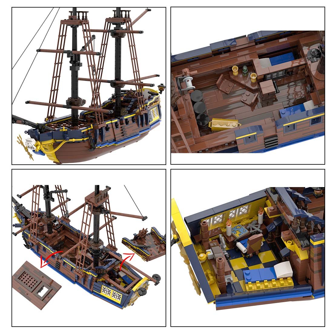 Triton Warship Model with Sails - LesDiy - 