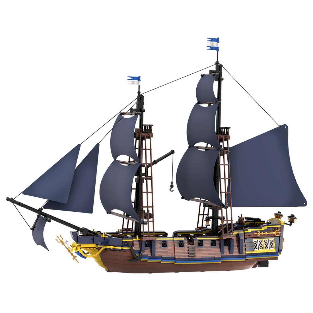 Triton Warship Model with Sails - LesDiy