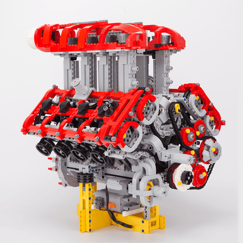 V - Shaped Eight - Cylinder Twin Turbocharged Direct Injection Naturally Aspirated Engine Building Blocks Set - LesDiy - Building Blocks